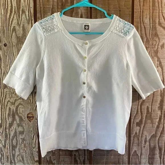 Anne Klein Short Sleeve Cardigan 🐩 - Picture 1 of 3